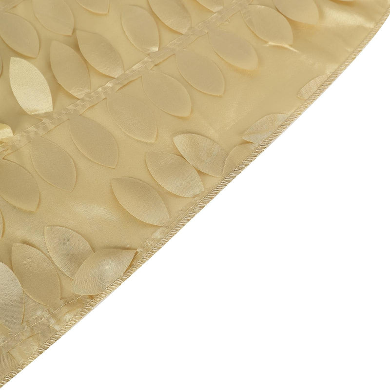 120" Taffeta Round Tablecloth with Leaf Petals Design - Green