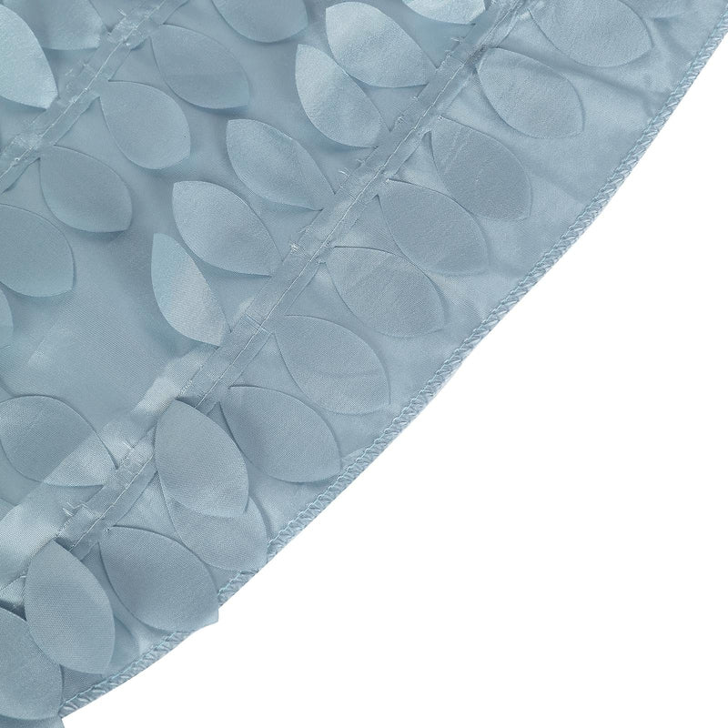 120" Taffeta Round Tablecloth with Leaf Petals Design - Green