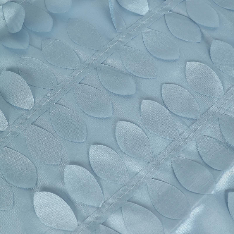 120" Taffeta Round Tablecloth with Leaf Petals Design - Green