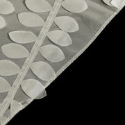 120" Taffeta Round Tablecloth with Leaf Petals Design - Green