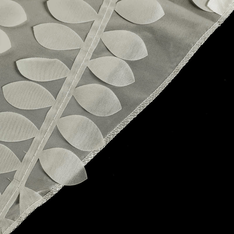 120" Taffeta Round Tablecloth with Leaf Petals Design - Green