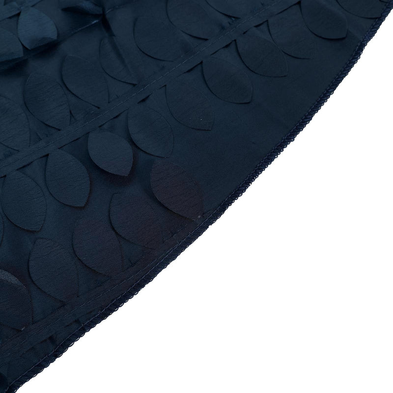 120" Taffeta Round Tablecloth with Leaf Petals Design - Green