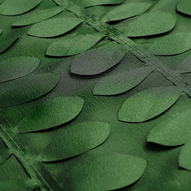 120" Taffeta Round Tablecloth with Leaf Petals Design - Green TAB_LEAF_120_GRN