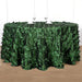 120" Taffeta Round Tablecloth with Leaf Petals Design - Green TAB_LEAF_120_GRN