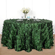 120" Taffeta Round Tablecloth with Leaf Petals Design - Green TAB_LEAF_120_GRN