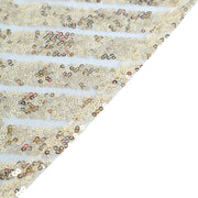 120" Tulle Round Tablecloth with Sequins and Geometric Pattern