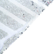 120" Tulle Round Tablecloth with Sequins and Geometric Pattern