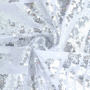 120" Tulle Round Tablecloth with Sequins and Geometric Pattern