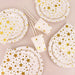 120 White with Gold Stars Paper Tableware Set Disposable Party Supplies DSP_PSET_R001_GD