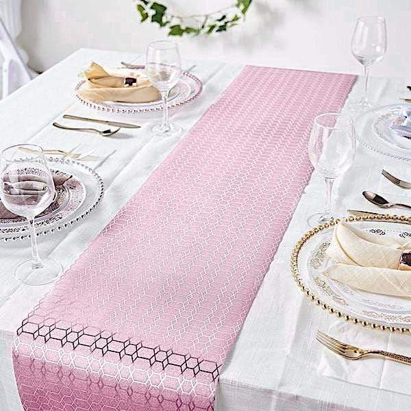 12x108" Glitter Geometric Honeycomb Paper Disposable Table Runner Roll