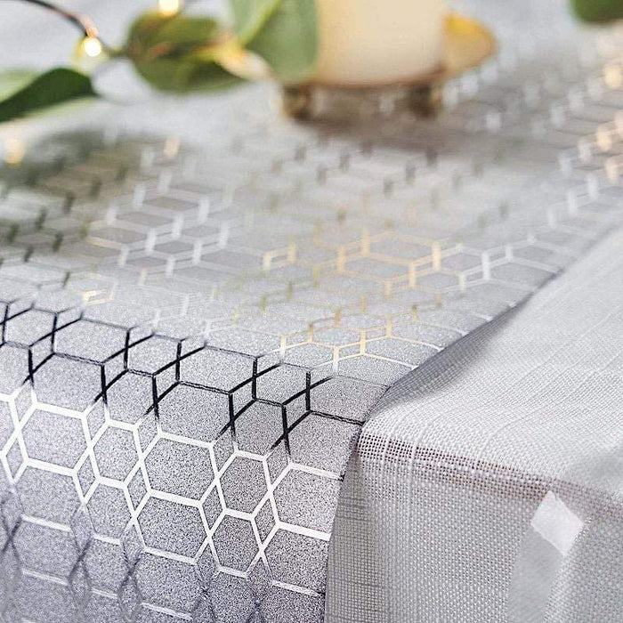 12x108" Glitter Geometric Honeycomb Paper Disposable Table Runner Roll