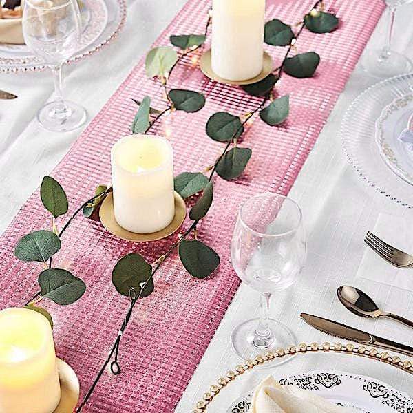 12x108" Glitter Paper Disposable Table Runner Roll Circle Design