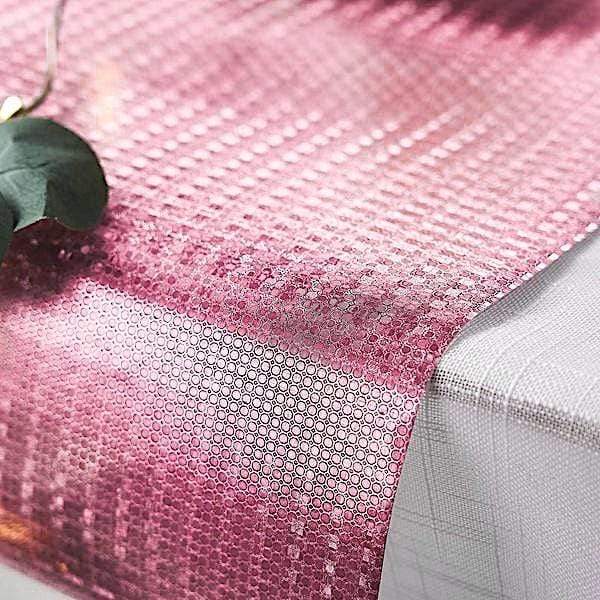 12x108" Glitter Paper Disposable Table Runner Roll Circle Design