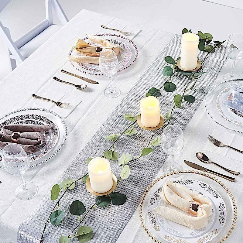 12x108" Glitter Paper Disposable Table Runner Roll Circle Design