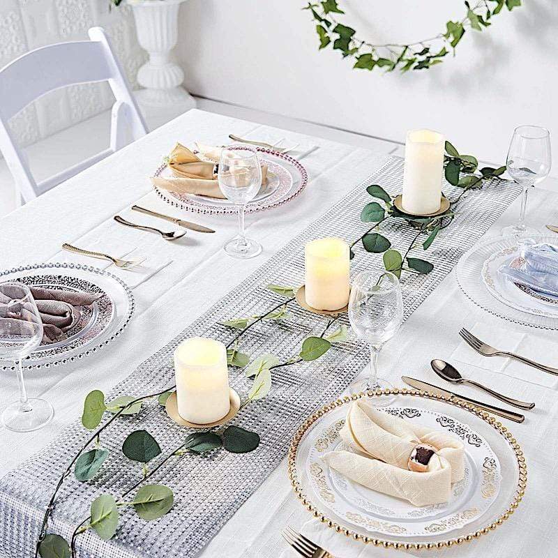 12x108" Glitter Paper Disposable Table Runner Roll Circle Design