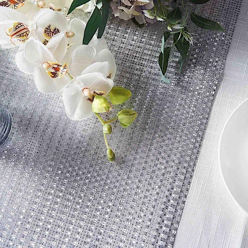 12x108" Glitter Paper Disposable Table Runner Roll Circle Design