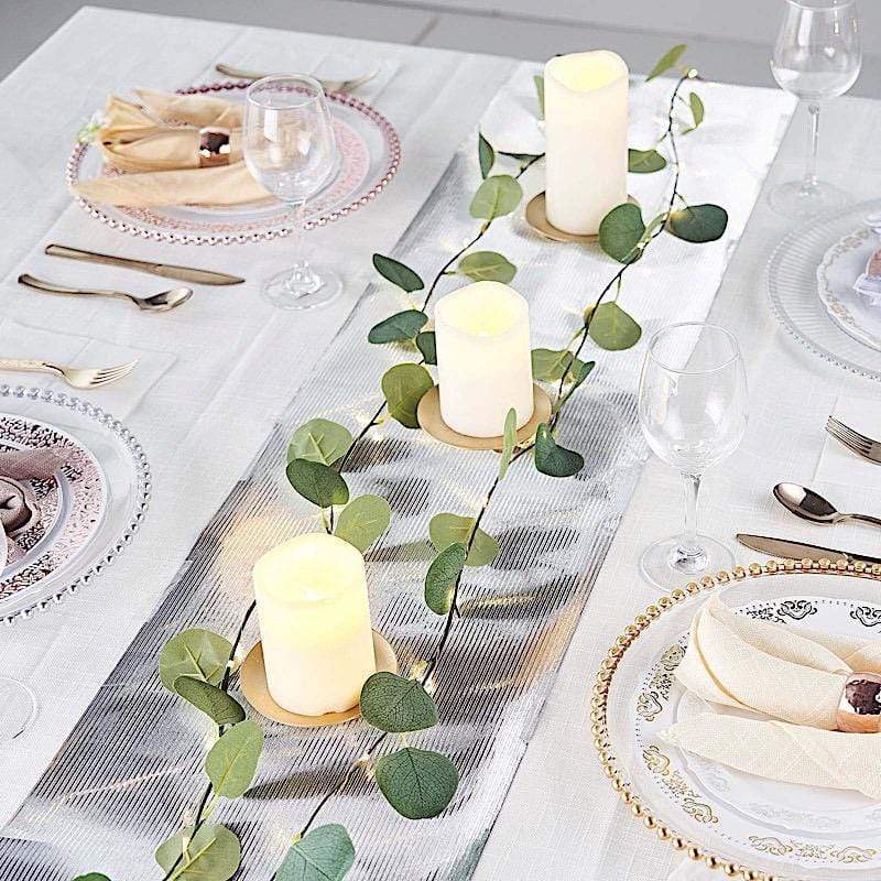 12x108" Glitter Ridge Design Paper Disposable Table Runner Roll