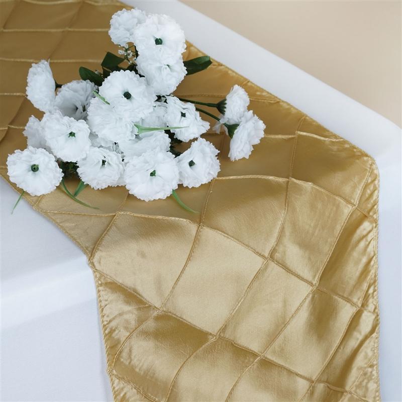12x108" Pintuck Table Top Runner Wedding Decorations