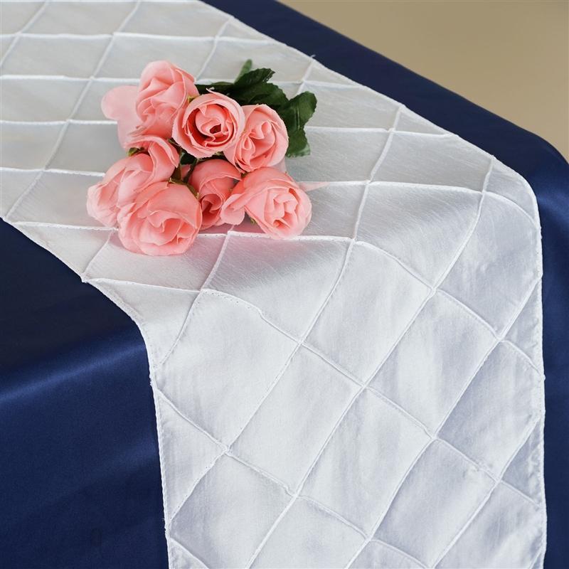 12x108" Pintuck Table Top Runner Wedding Decorations