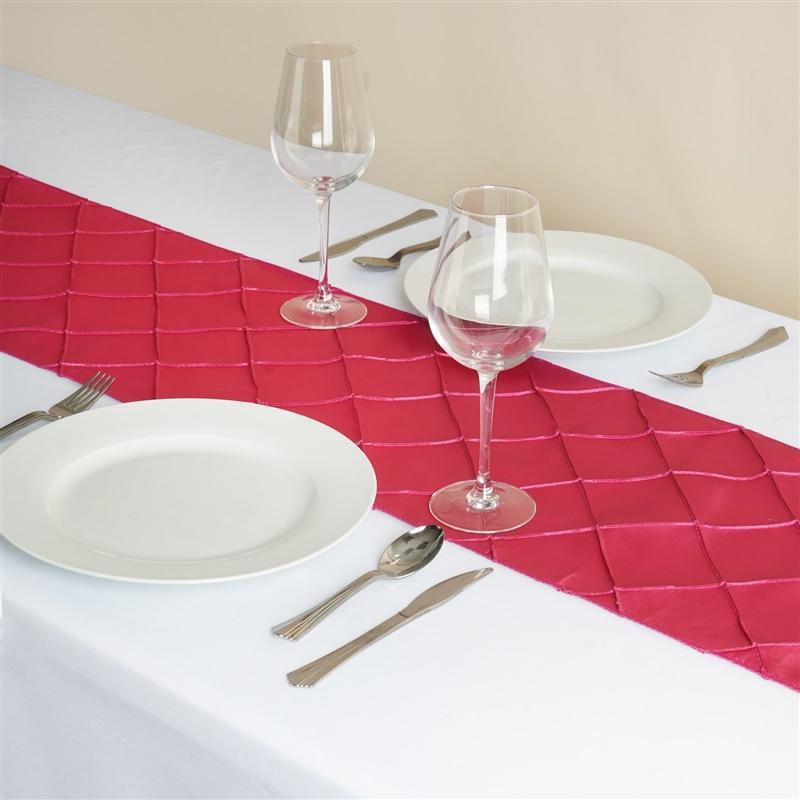 12x108" Pintuck Table Top Runner Wedding Decorations RUN_PTK_FUSH