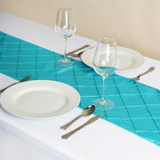 12x108" Pintuck Table Top Runner Wedding Decorations RUN_PTK_TURQ