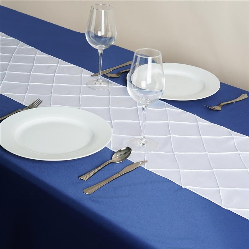 12x108" Pintuck Table Top Runner Wedding Decorations RUN_PTK_WHT
