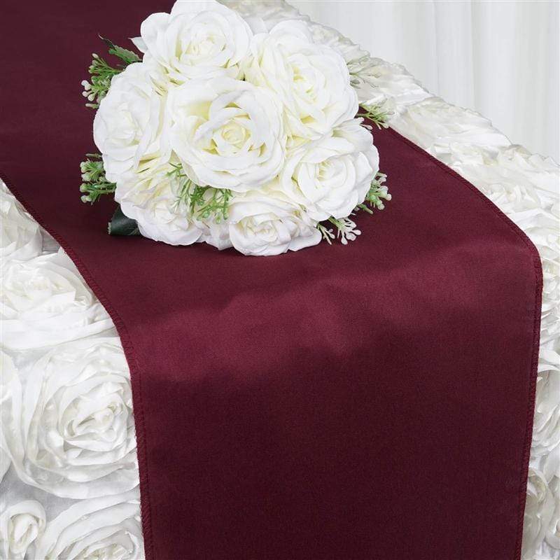 12x108" Polyester Table Top Runner Wedding Decorations RUN_POLY_BURG