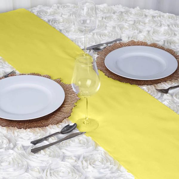 12x108" Polyester Table Top Runner Wedding Decorations RUN_POLY_YEL