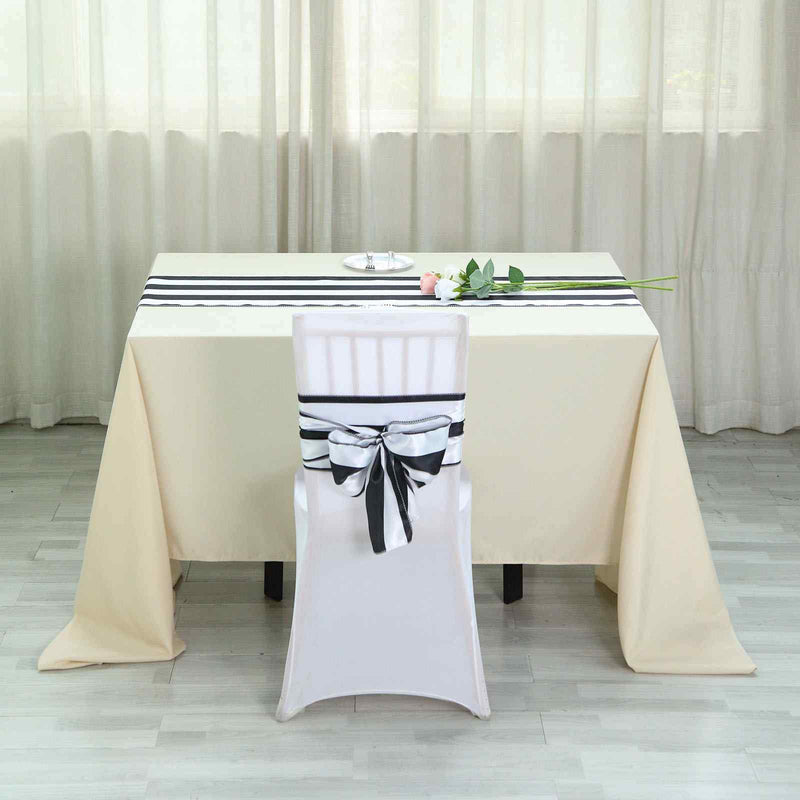12x108" Satin Stripes Table Top Runner Wedding Decorations