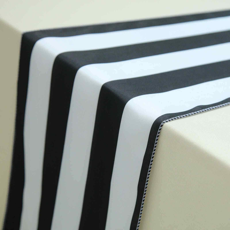 12x108" Satin Stripes Table Top Runner Wedding Decorations RUN_15_BLK