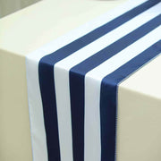 12x108" Satin Stripes Table Top Runner Wedding Decorations RUN_15_NAVY