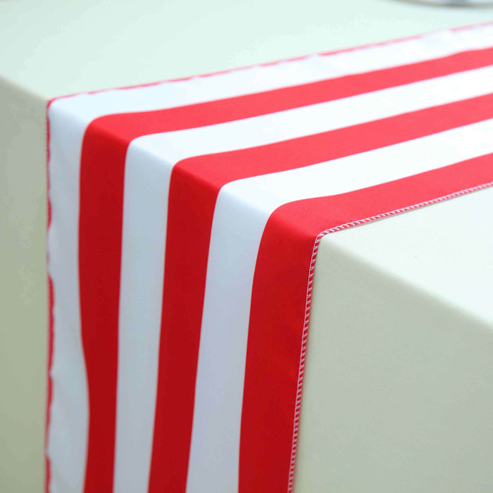 12x108" Satin Stripes Table Top Runner Wedding Decorations RUN_15_RED