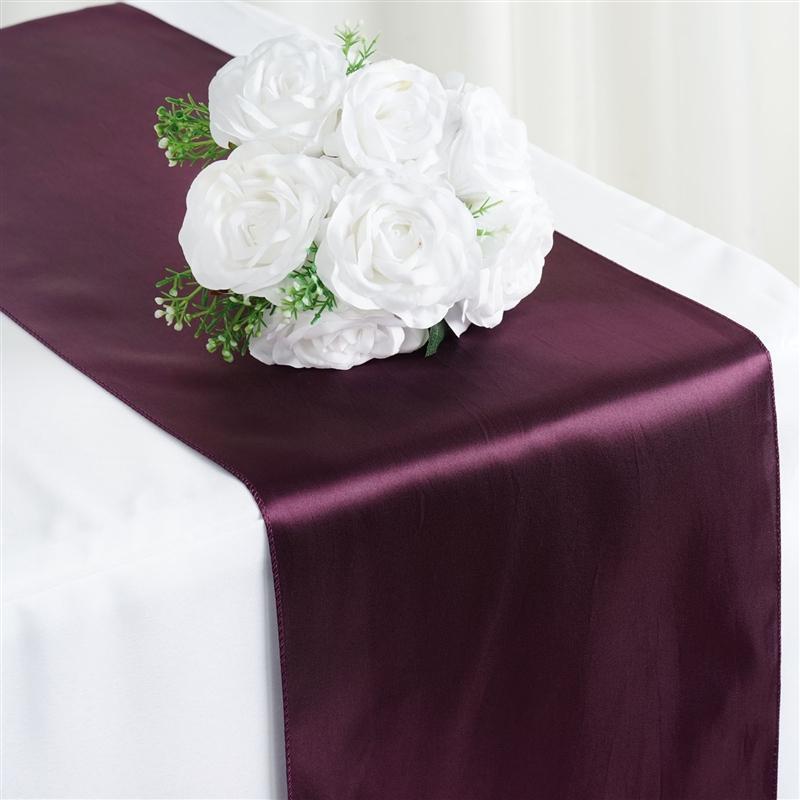 12x108" Satin Table Top Runner Wedding Decorations RUN_STN_EGG