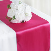 12x108" Satin Table Top Runner Wedding Decorations RUN_STN_FUSH