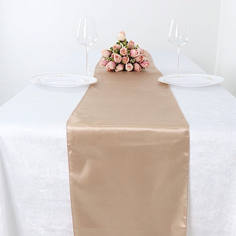 12x108" Satin Table Top Runner Wedding Decorations RUN_STN_NUDE