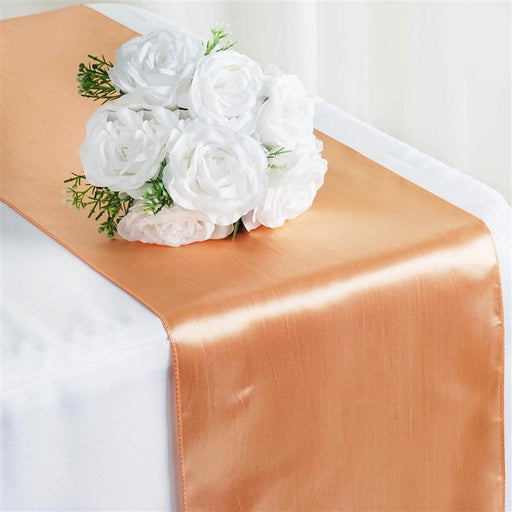 12x108" Satin Table Top Runner Wedding Decorations RUN_STN_PCH