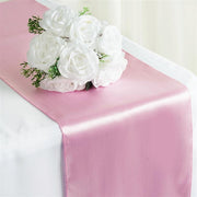 12x108" Satin Table Top Runner Wedding Decorations RUN_STN_PINK