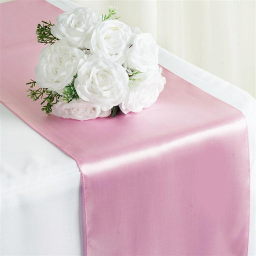 12x108" Satin Table Top Runner Wedding Decorations RUN_STN_PINK