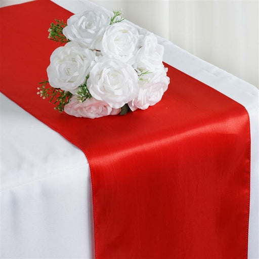 12x108" Satin Table Top Runner Wedding Decorations RUN_STN_RED