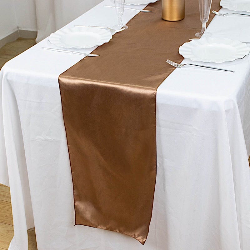 12x108" Satin Table Top Runner Wedding Decorations RUN_STN_TAUP