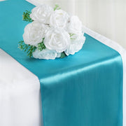 12x108" Satin Table Top Runner Wedding Decorations RUN_STN_TURQ