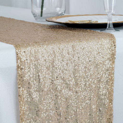 12x108" Sequined Table Runner Wedding Decorations RUN_02_CHMP