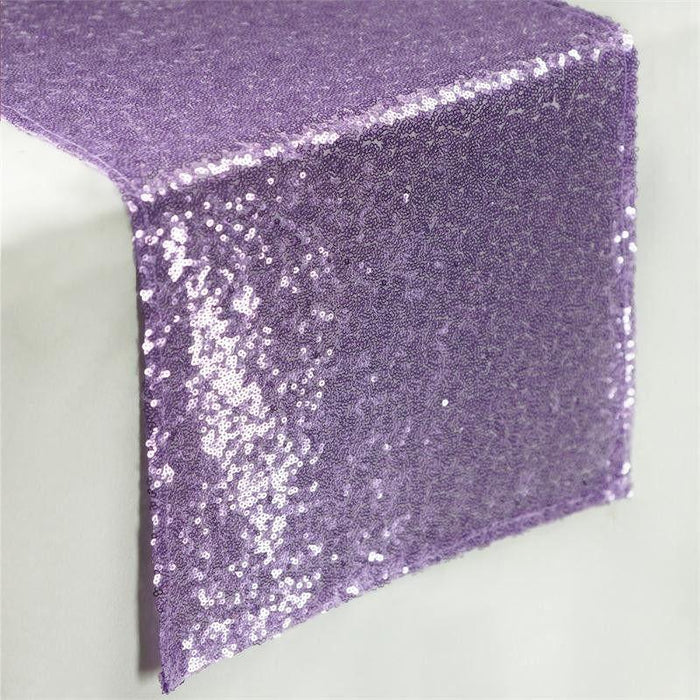 12x108" Sequined Table Runner Wedding Decorations RUN_02_LAV