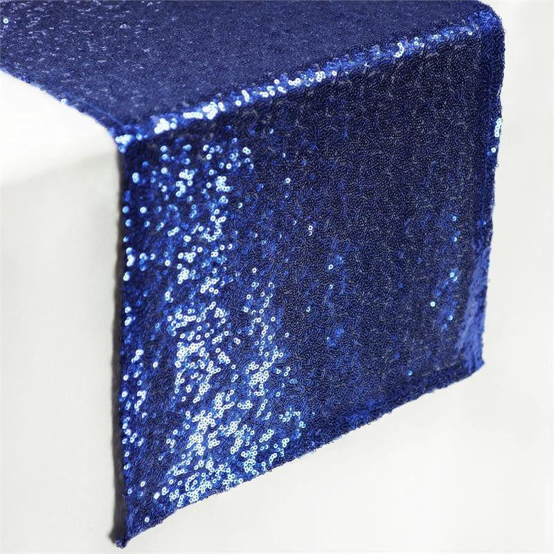 12x108" Sequined Table Runner Wedding Decorations RUN_02_NAVY