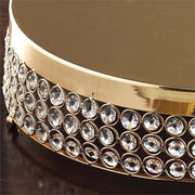 13.5" wide Metal Wedding Cake Stand with Crystal Beads