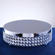 13.5" wide Metal Wedding Cake Stand with Crystal Beads