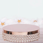 13.5" wide Metal Wedding Cake Stand with Crystal Beads