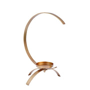 13" Half Moon Shaped Metal Pillar Candle Holder Centerpiece - Gold IRON_CAND_PL003_L_GOLD
