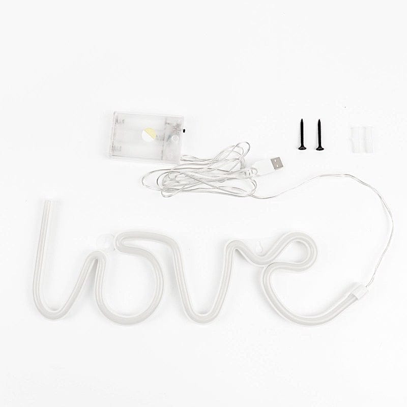13" Love Neon Sign LED Backdrop Hanging Wall Decor Lights - Warm White LED_NEOSIGN02_LOVE_CLR