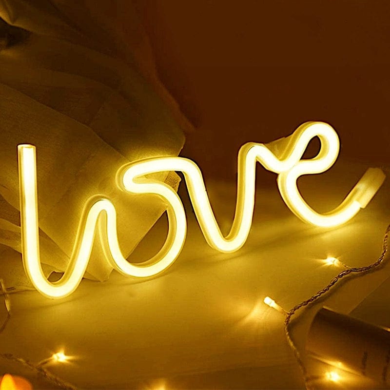 13" Love Neon Sign LED Backdrop Hanging Wall Decor Lights - Warm White LED_NEOSIGN02_LOVE_CLR